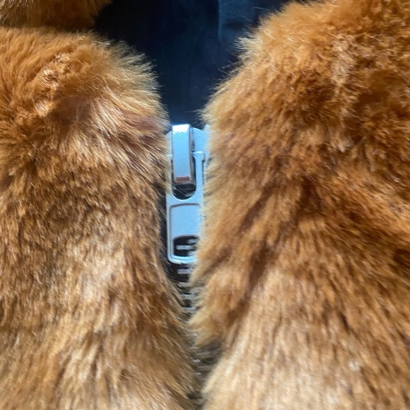 Free People Terracotta Faux Fur Bomber jacket - Picture 7 of 14